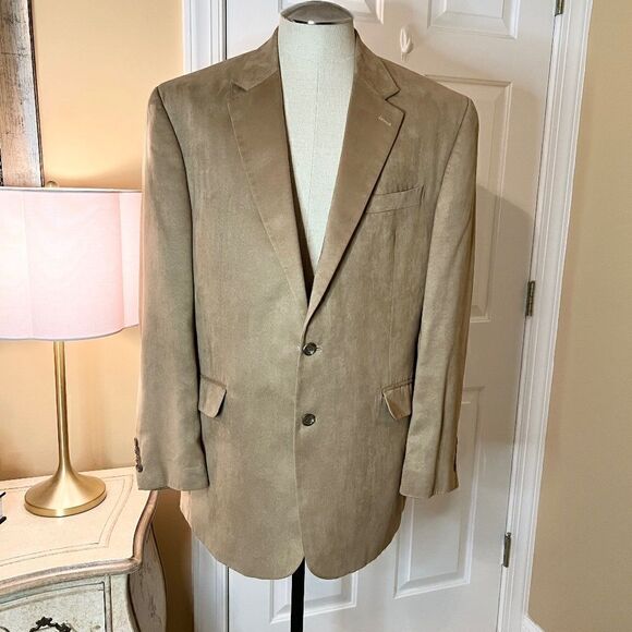 Men's Lauren Ralph Lauren Camel Tan Microfiber Blazer Sports Coat 44L 44 Long - Picture 1 of 5